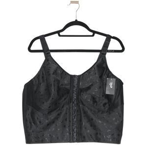 Elila 5415 Jacquard Soft-cup Front Hook Longline Bra Corset 50B  NWT